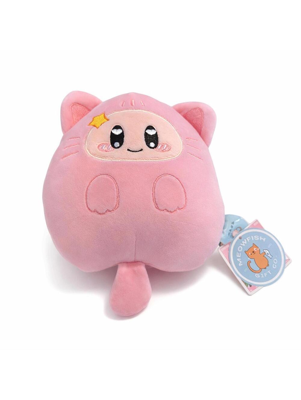 Meowfish Pink Cat Plush Kawaii Stuffed Animal Toy Cute Soft Plush w/ Tag